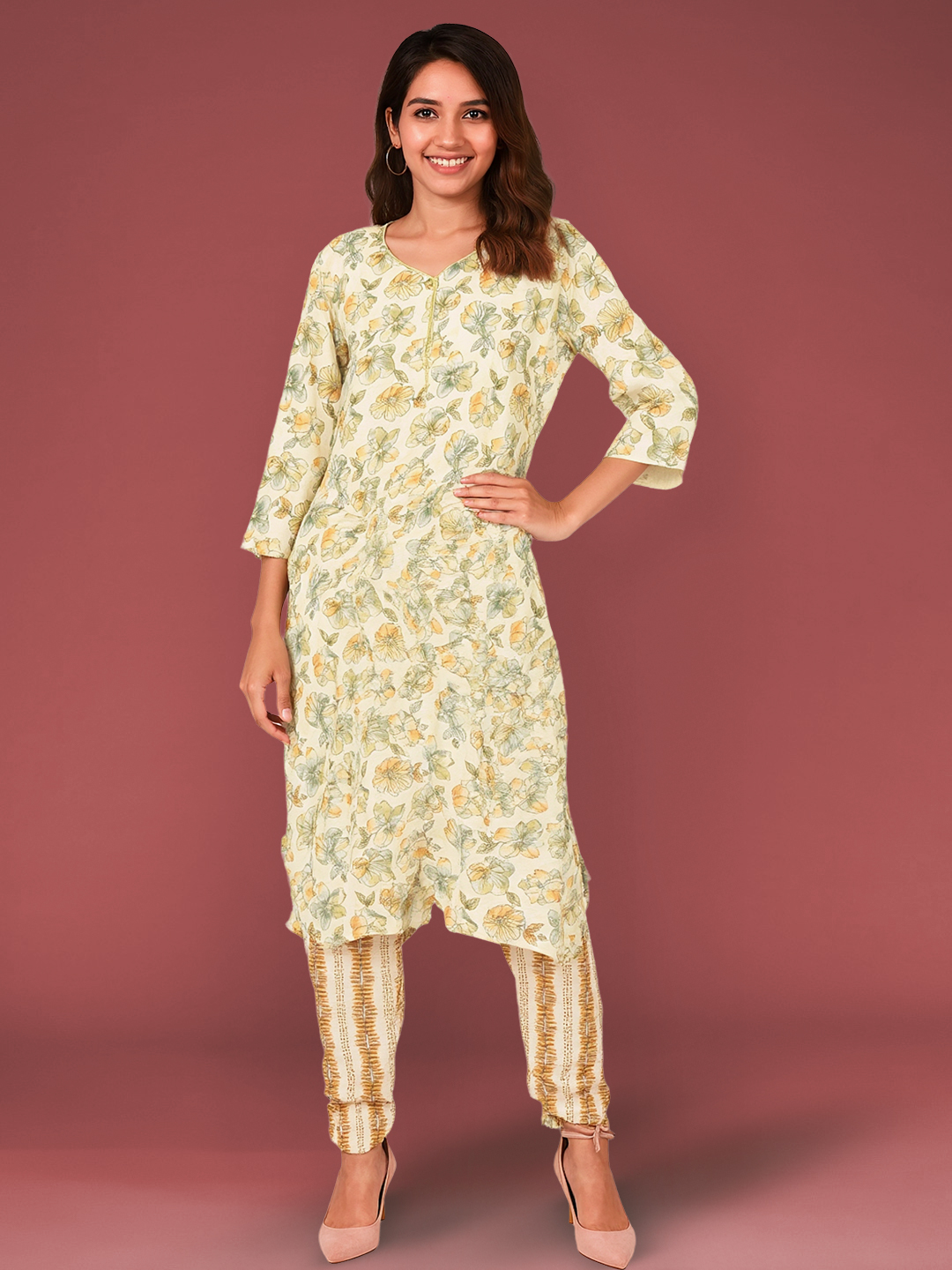 Picture of Sunny Floral Printed Kurta with Pant Set